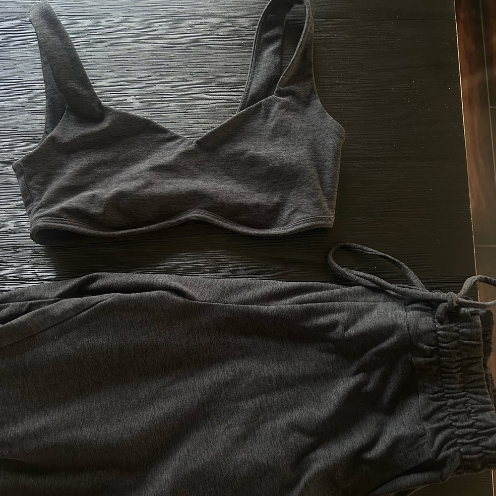 Stylish Gray Two-Piece Set